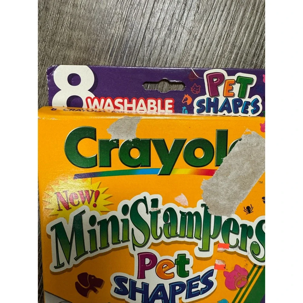 Vintage 1997 Crayola MiniStampers Pet Shapes 8 Washable Markers 58-8115 USA Made